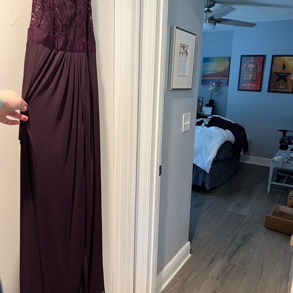 Adrianna Papell Evening Bridesmaid Gown Purple, Plum, Amethyst, Dark Violet - Picture 9 of 12